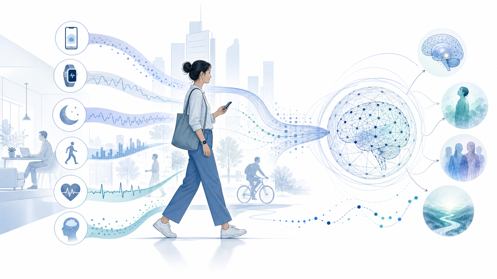 Conceptual illustration of real-world brain-behavior research vision